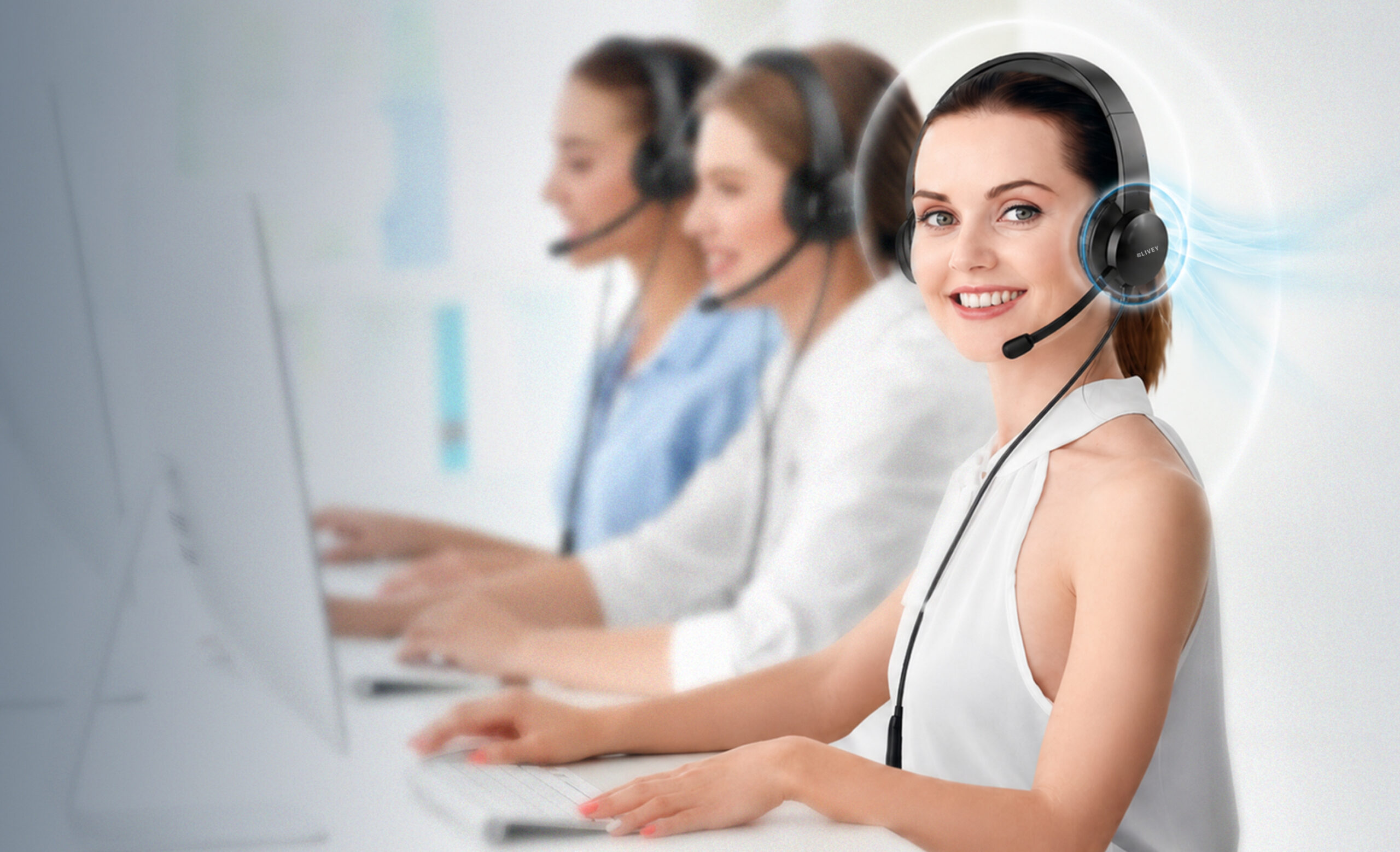 LIVEY professional contact centre headset
