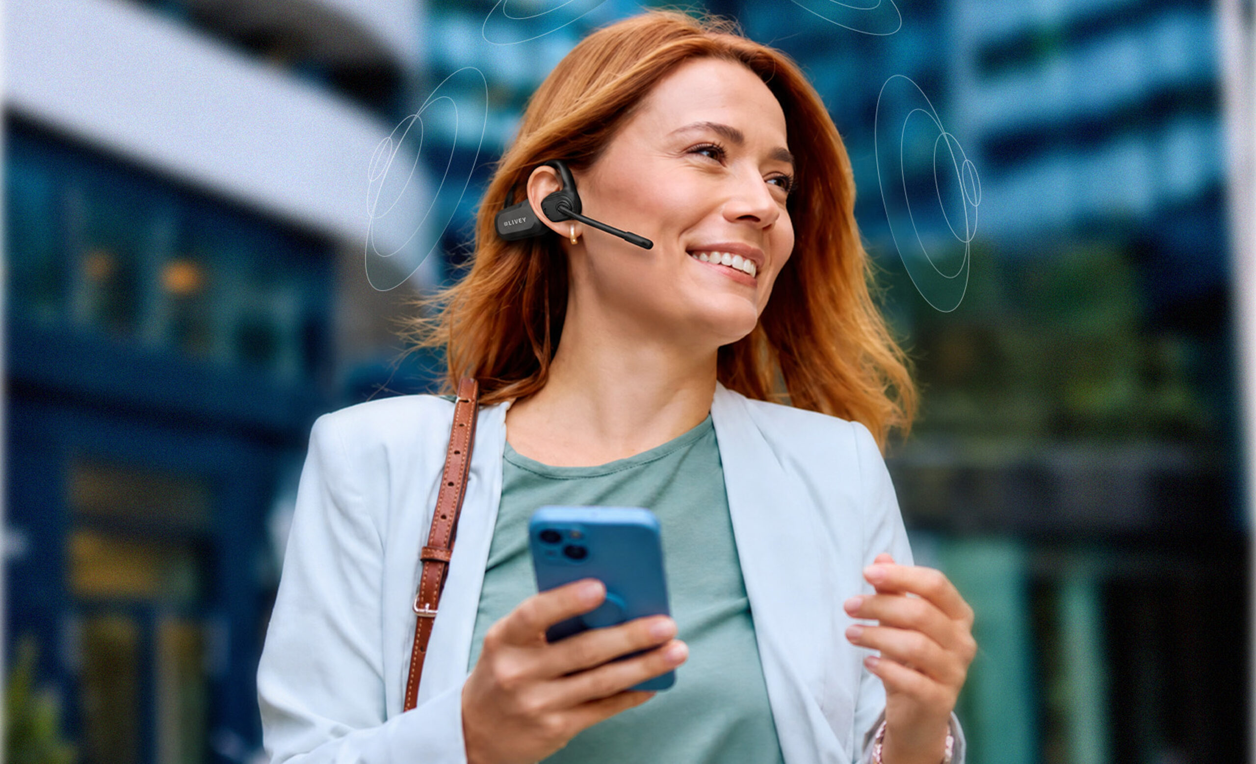 LIVEY professional hardware headset in everyday use