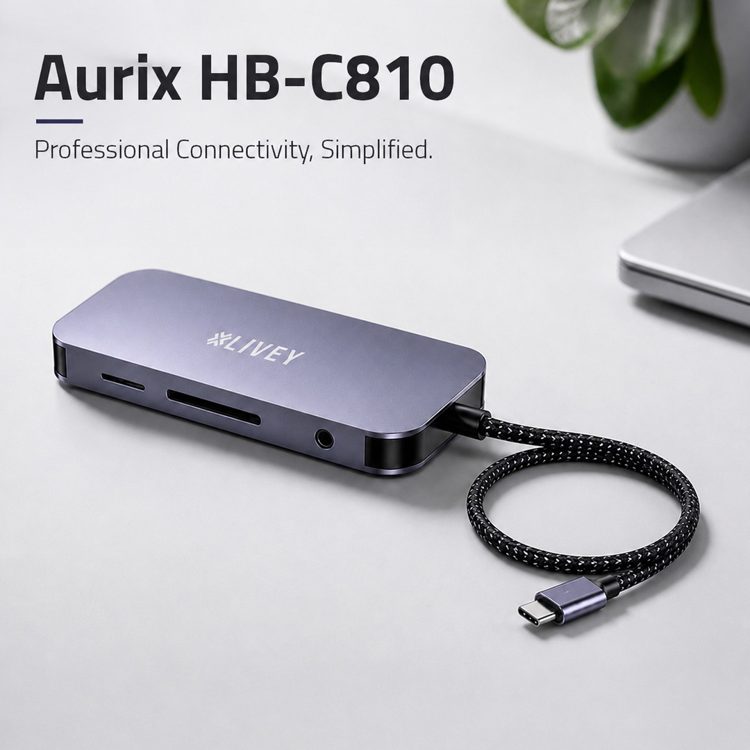 Aurix HB-C810 eight-in-one USB-C docking hub