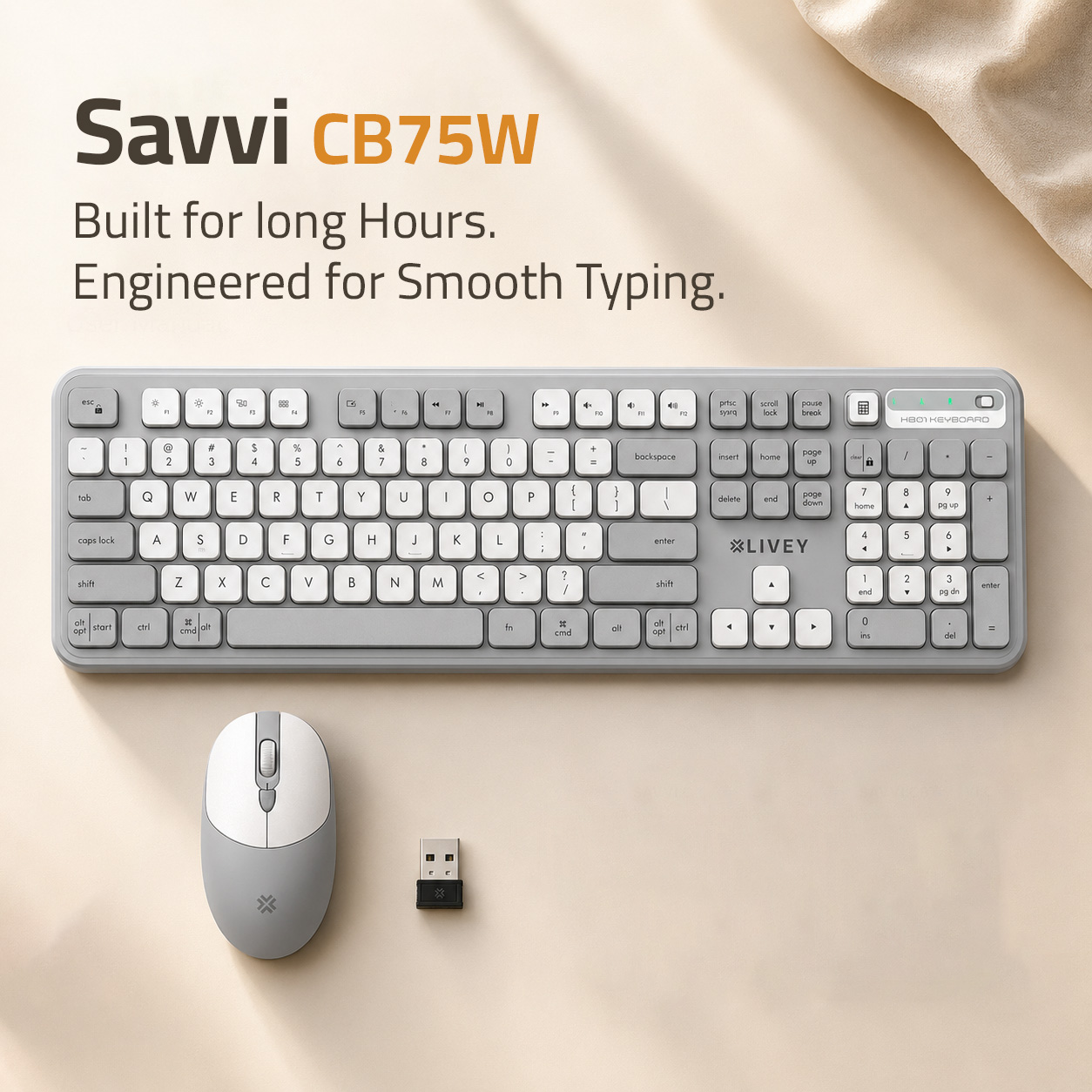 Savvi CB75W designed for smooth long-hour typing