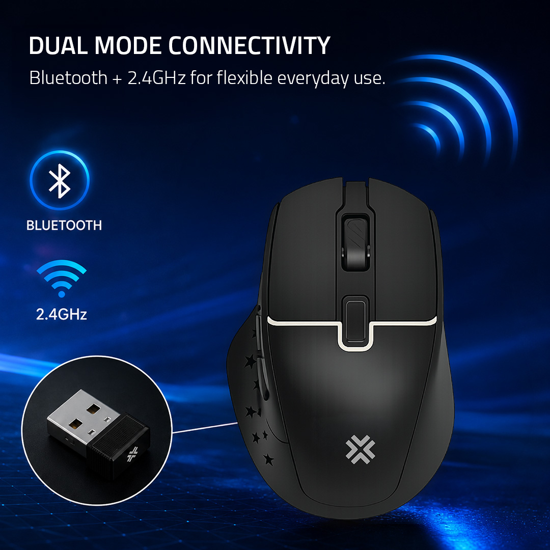 Savvi mouse with Bluetooth and 2.4GHz wireless connectivity