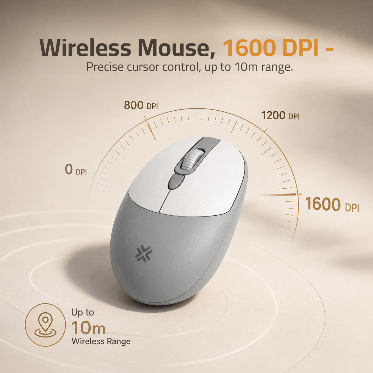 Savvi CB75W wireless mouse with up to 1600 DPI and 10 metre range