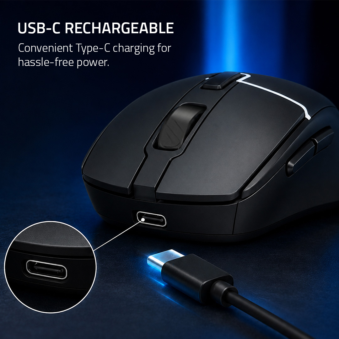 Savvi wireless mouse with USB-C charging