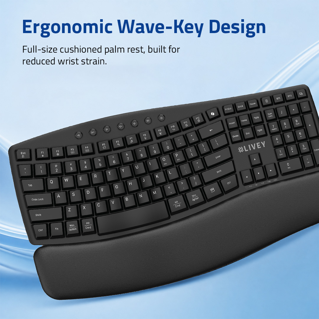 Savvi CB100X wave-key keyboard with cushioned palm rest