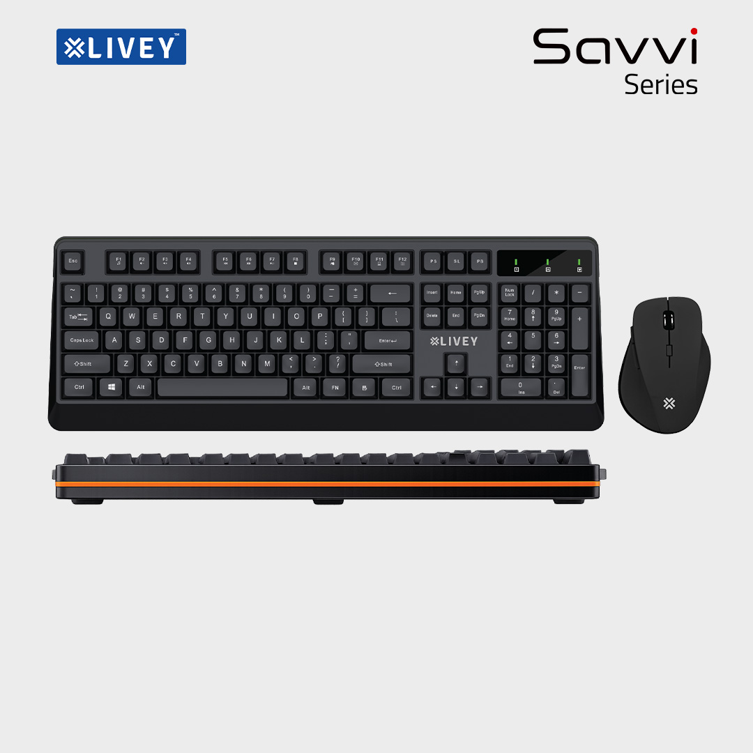 Savvi CB70W mechanical-style wireless keyboard and mouse combination