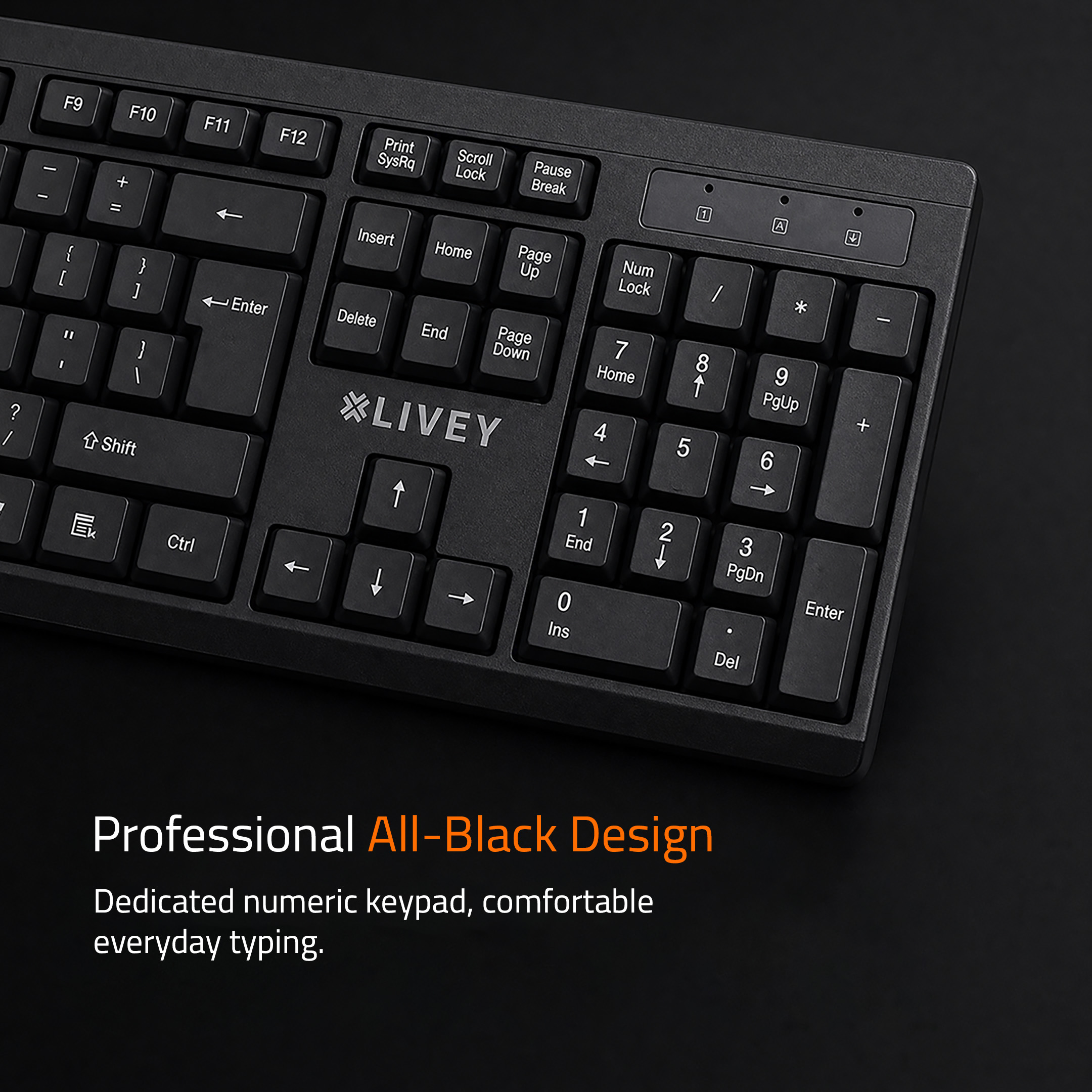 Savvi CB50W full-size all-black keyboard