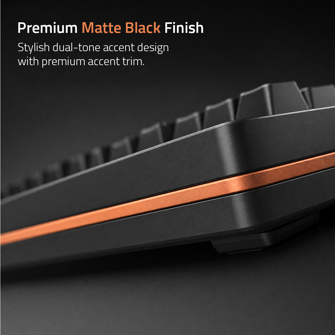 Savvi CB70W matte-black keyboard with accent trim