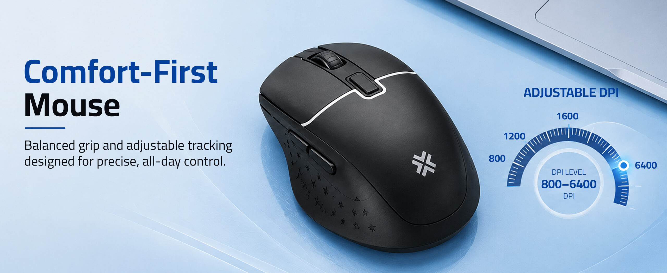Savvi CB100X comfort-first mouse with adjustable DPI