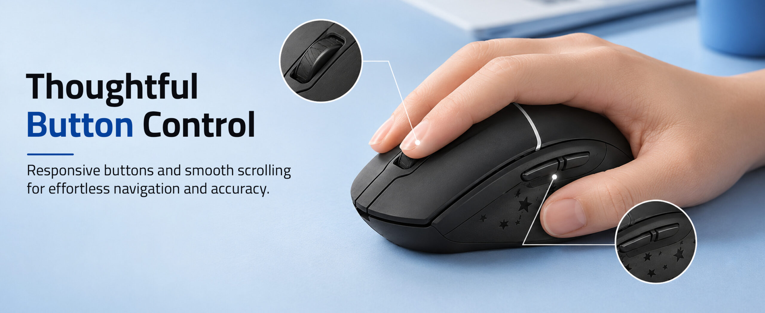 Savvi CB100X mouse with responsive buttons and smooth scrolling
