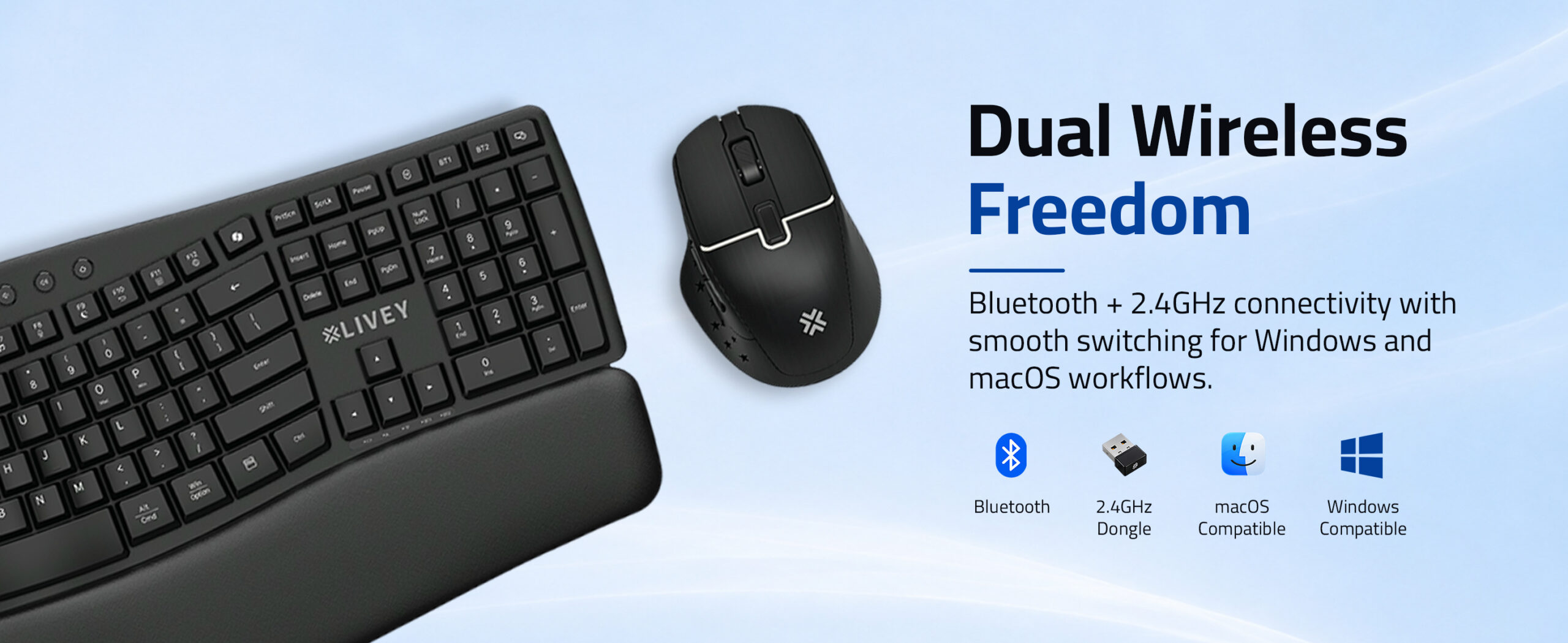 Savvi CB100X dual Bluetooth and 2.4GHz wireless connectivity