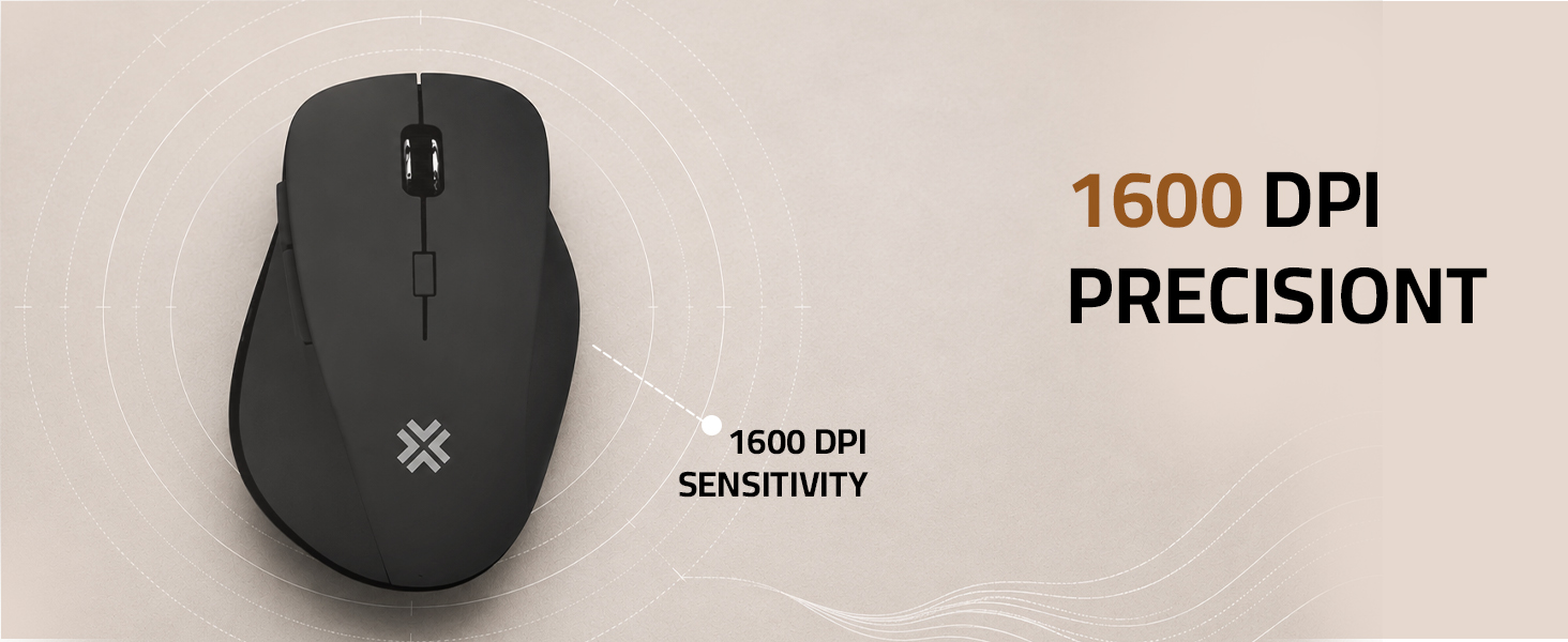 Savvi CB70W wireless mouse with 1600 DPI sensitivity