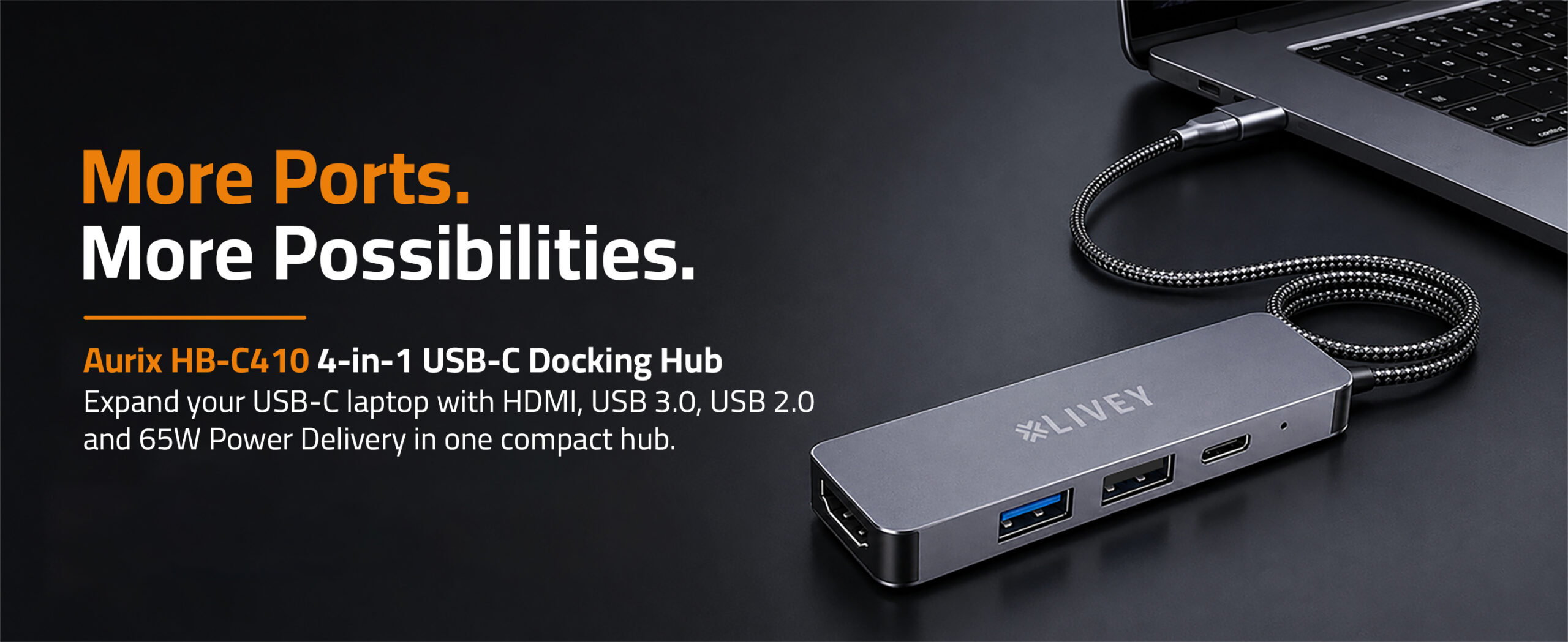 Aurix HB-C410 four-in-one USB-C docking hub