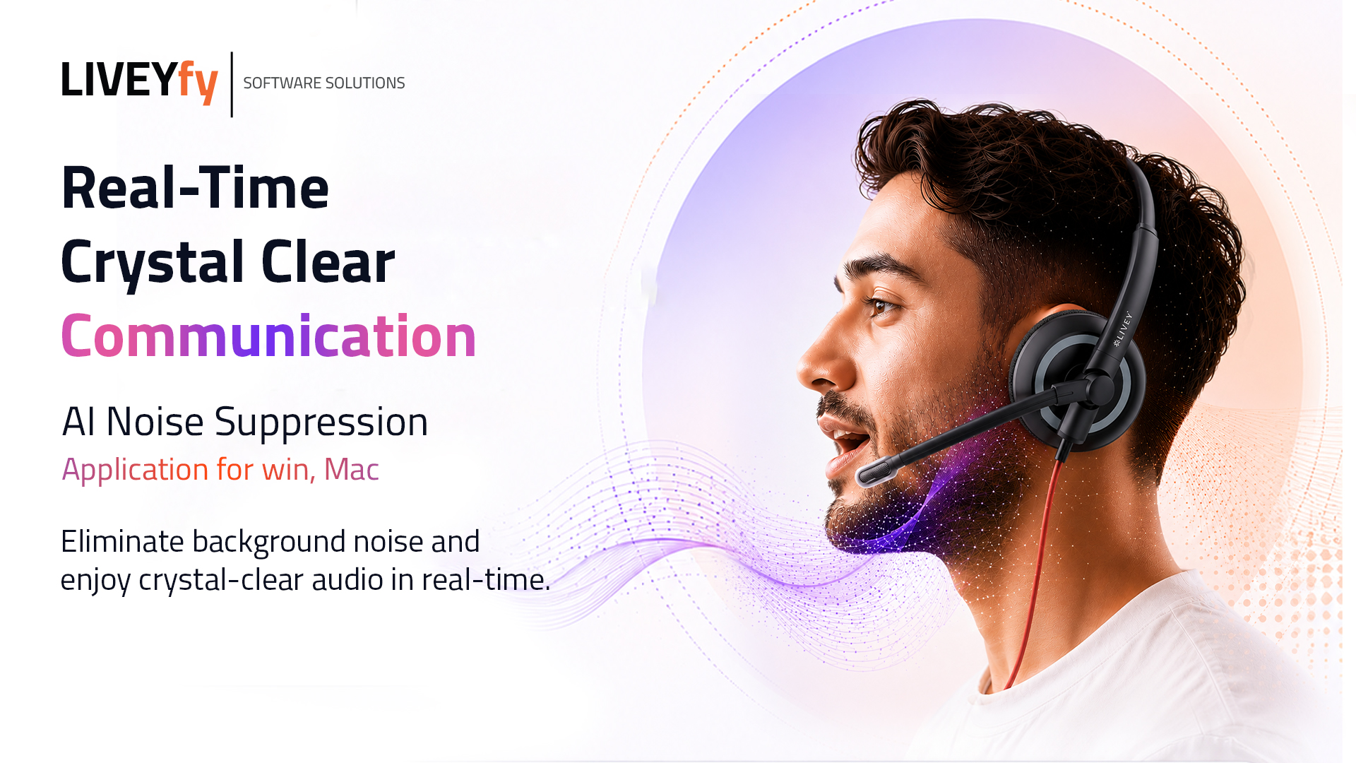 LIVEYfy real-time AI noise suppression software