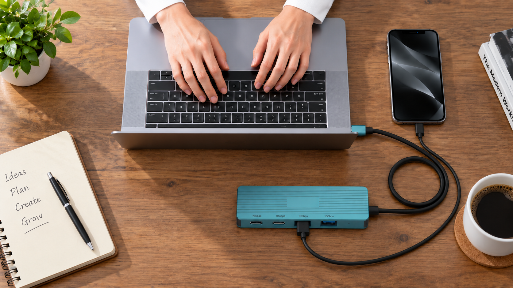 Portable connectivity hub for working from anywhere